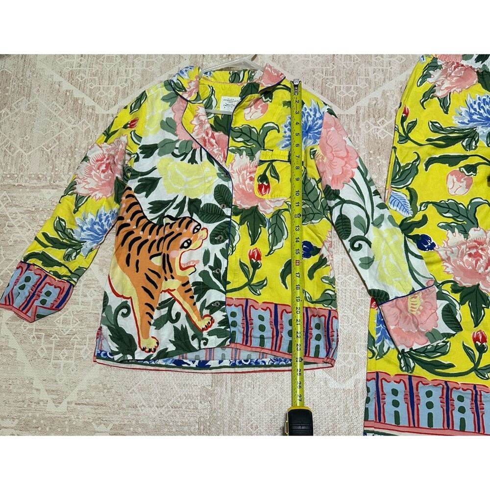 Anthropologie Pajama SET Lil Sire Tigresa Flannel Sleep PJS Womens Size S Cozy - Picture 11 of 16